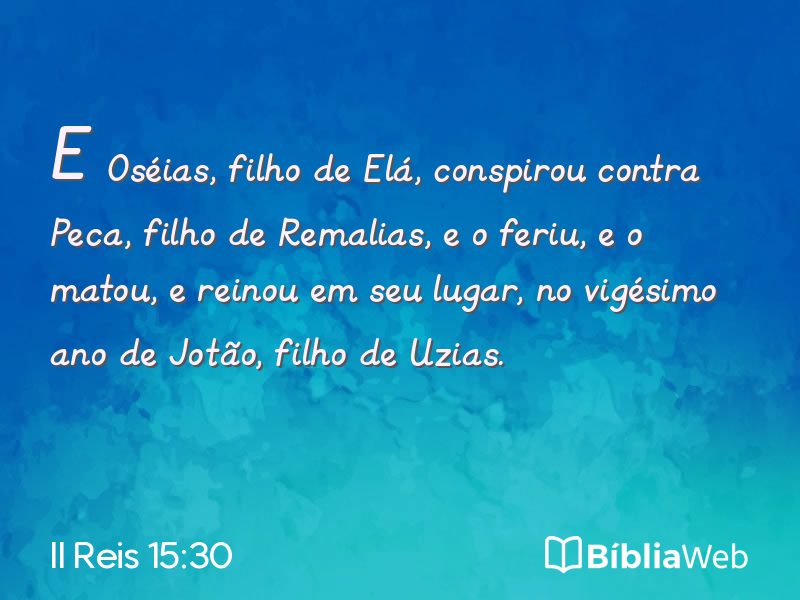 II Reis 15:30 em imagem para compartilhar