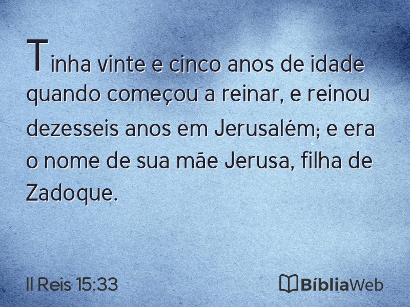 II Reis 15:33 em imagem para compartilhar