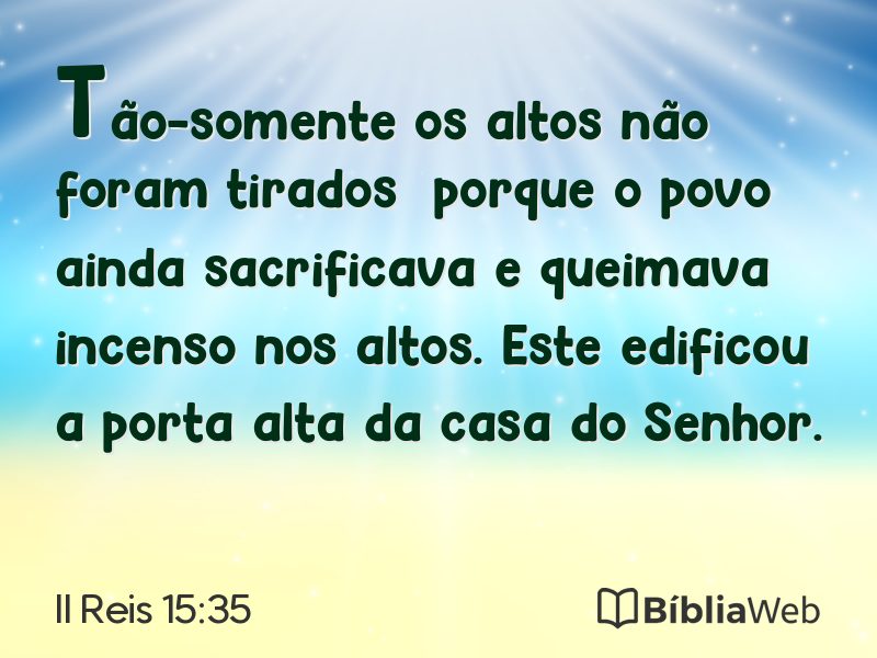 II Reis 15:35 em imagem para compartilhar