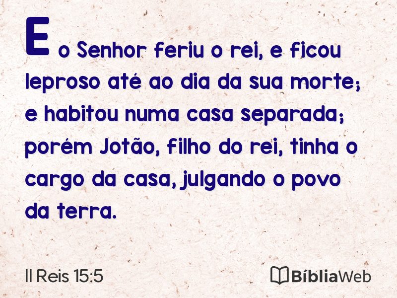 II Reis 15:5 em imagem para compartilhar