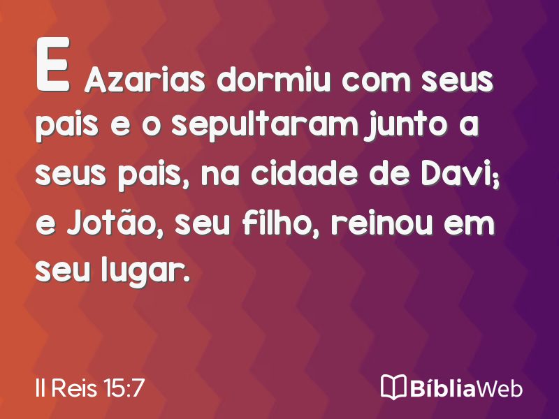 II Reis 15:7 em imagem para compartilhar