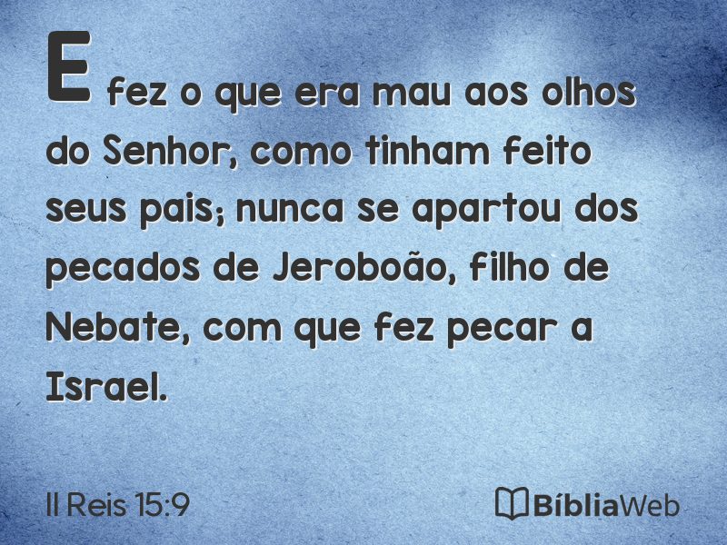 II Reis 15:9 em imagem para compartilhar