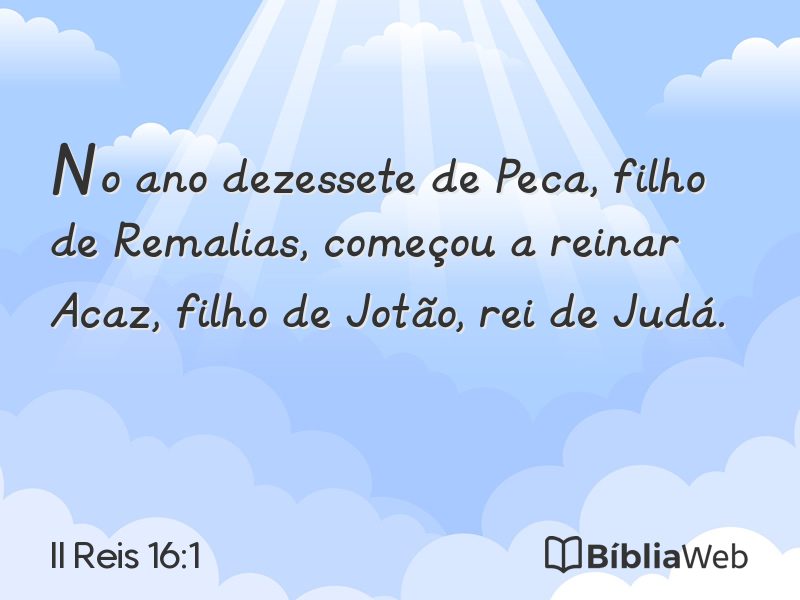 II Reis 16:1 em imagem para compartilhar