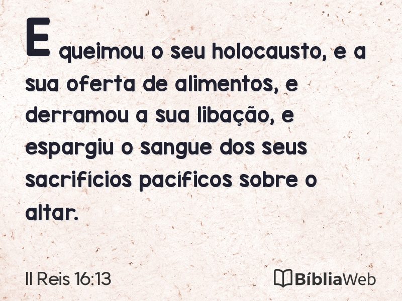II Reis 16:13 em imagem para compartilhar
