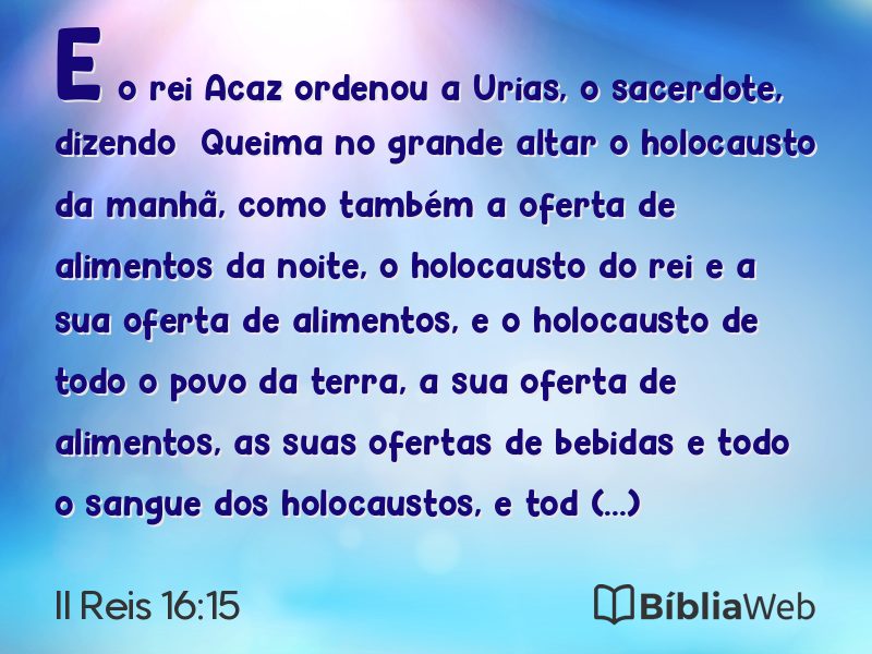 II Reis 16:15 em imagem para compartilhar
