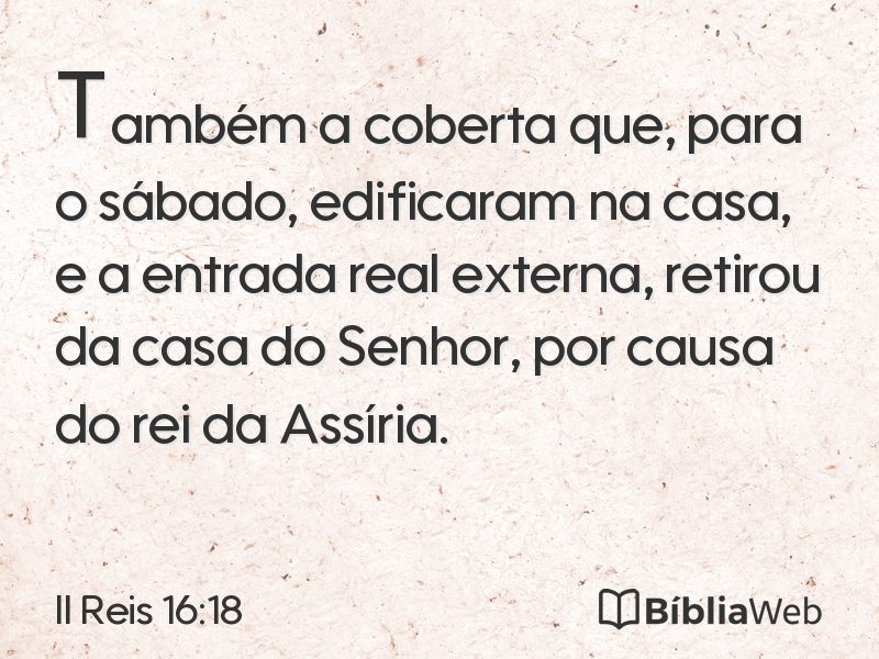 II Reis 16:18 em imagem para compartilhar