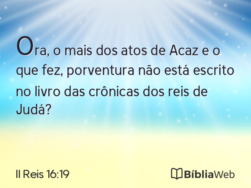 II Reis 16:19 em imagem para compartilhar