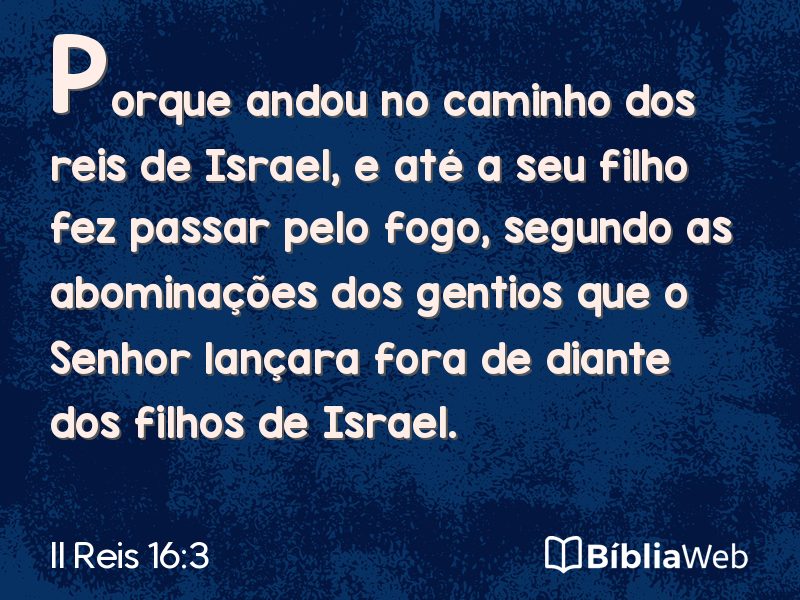 II Reis 16:3 em imagem para compartilhar