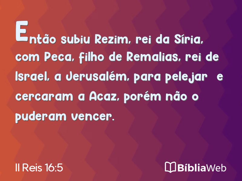 II Reis 16:5 em imagem para compartilhar