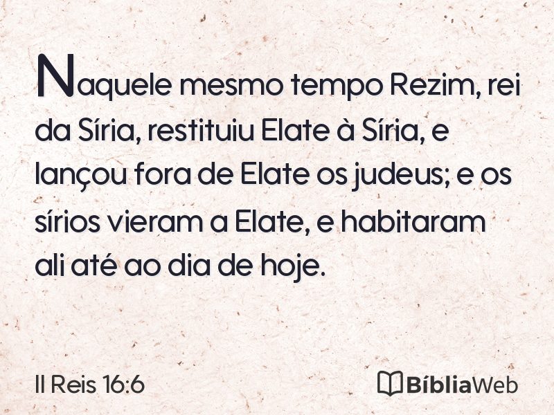 II Reis 16:6 em imagem para compartilhar