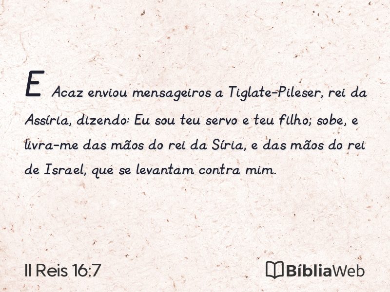 II Reis 16:7 em imagem para compartilhar