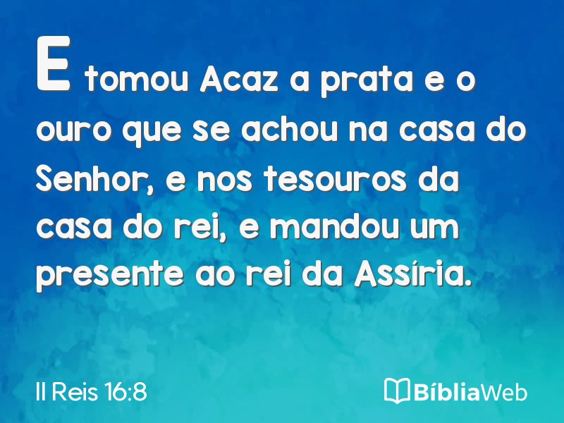 II Reis 16:8 em imagem para compartilhar