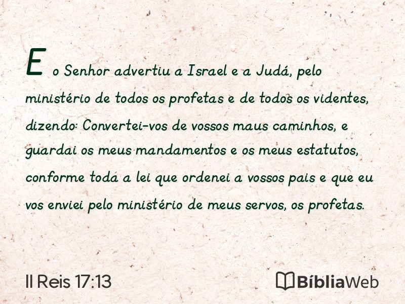 II Reis 17:13 em imagem para compartilhar