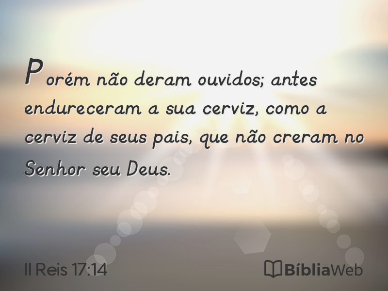 II Reis 17:14 em imagem para compartilhar