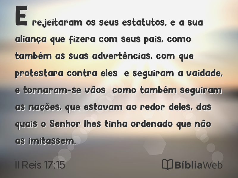 II Reis 17:15 em imagem para compartilhar