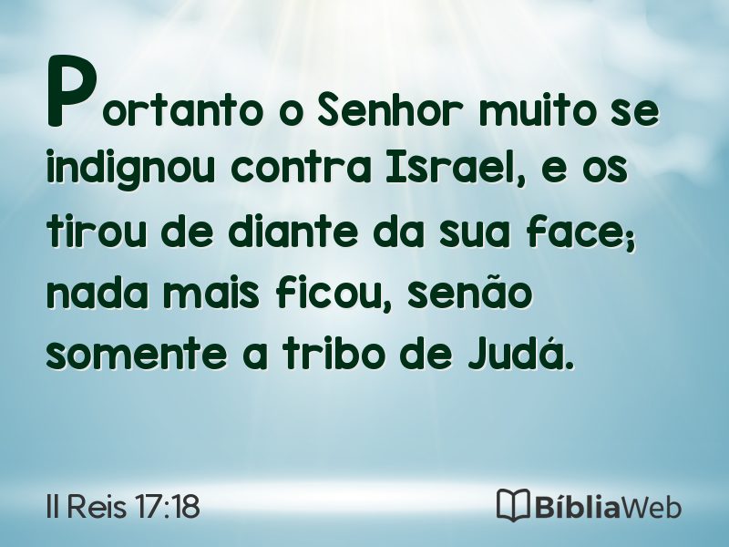 II Reis 17:18 em imagem para compartilhar