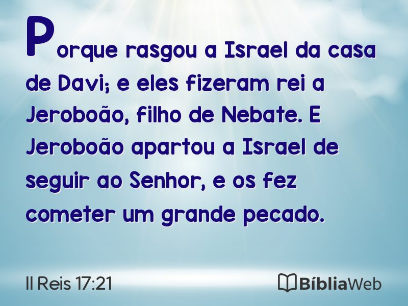 II Reis 17:21 em imagem para compartilhar