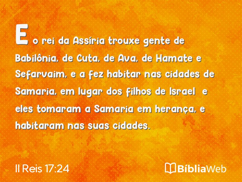 II Reis 17:24 em imagem para compartilhar