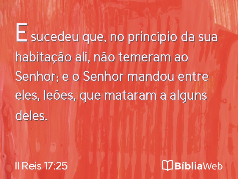 II Reis 17:25 em imagem para compartilhar
