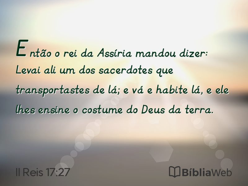 II Reis 17:27 em imagem para compartilhar