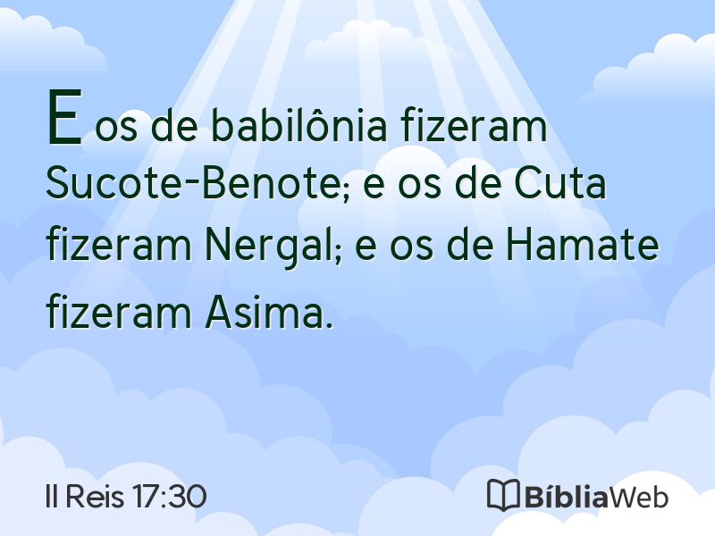II Reis 17:30 em imagem para compartilhar