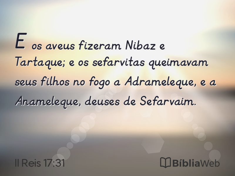 II Reis 17:31 em imagem para compartilhar
