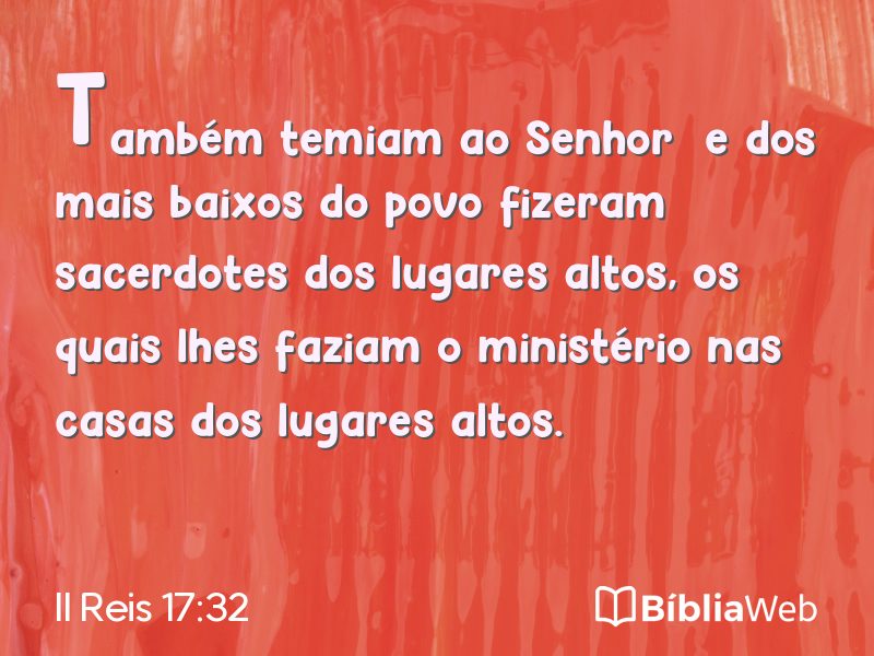 II Reis 17:32 em imagem para compartilhar