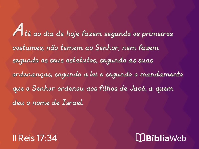 II Reis 17:34 em imagem para compartilhar