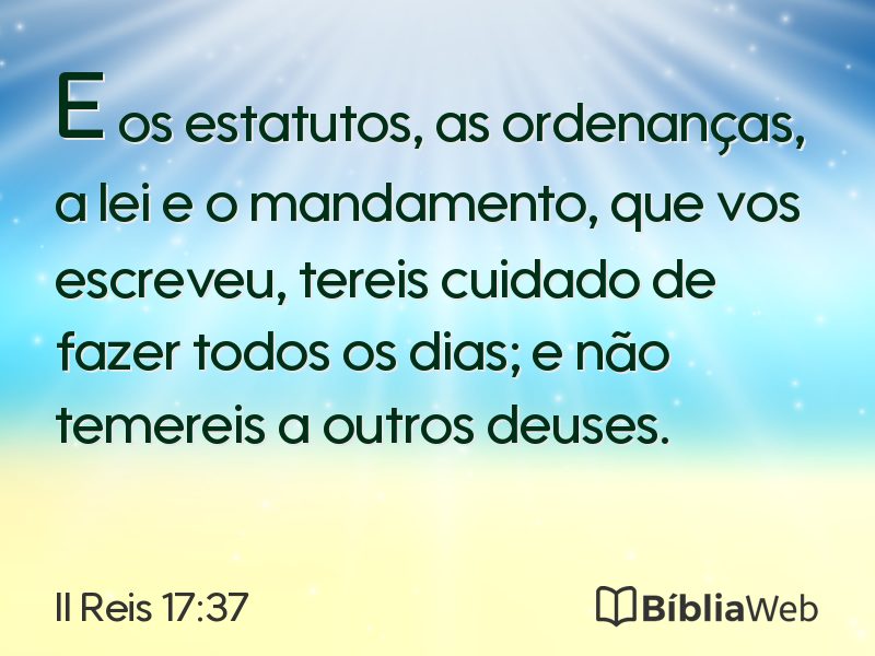 II Reis 17:37 em imagem para compartilhar