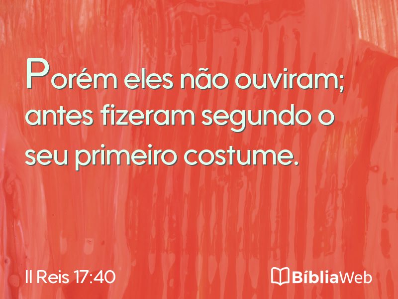 II Reis 17:40 em imagem para compartilhar