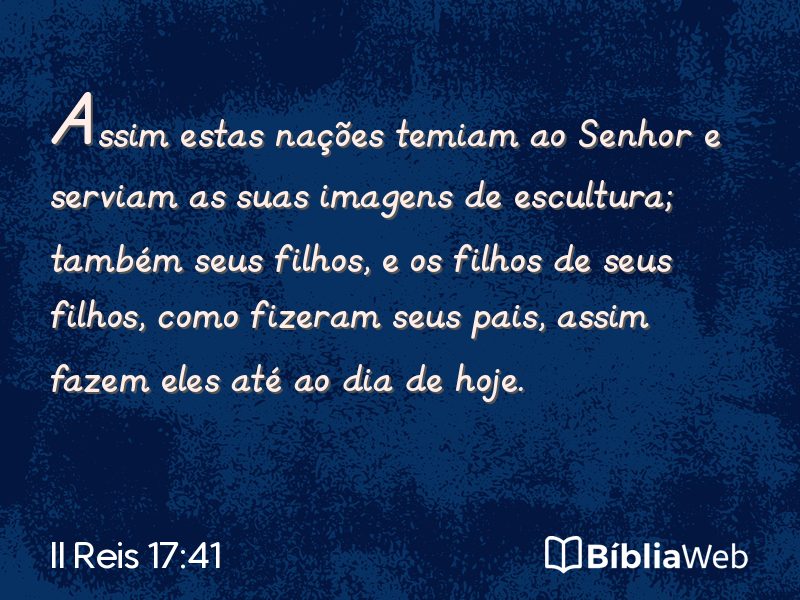 II Reis 17:41 em imagem para compartilhar