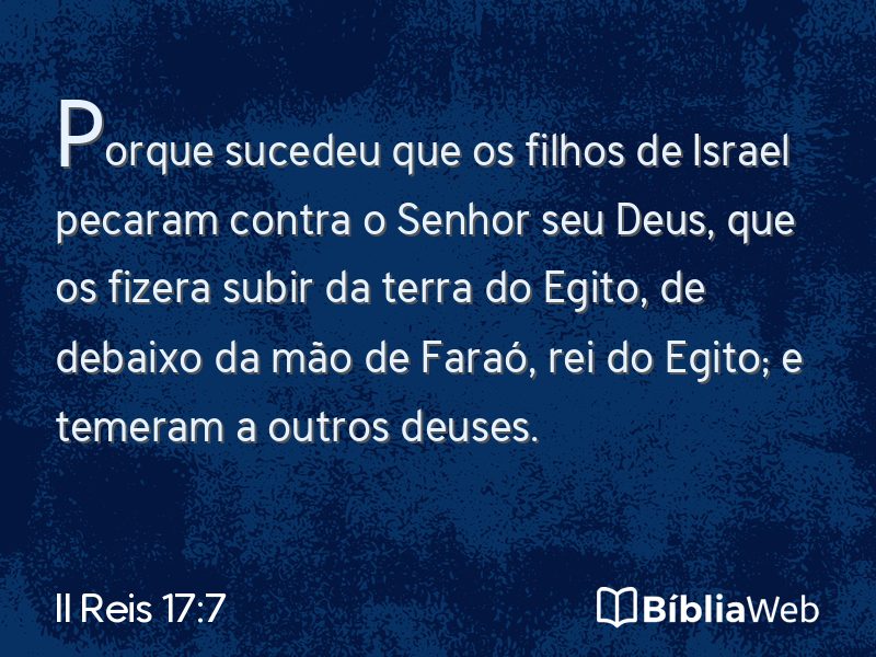 II Reis 17:7 em imagem para compartilhar