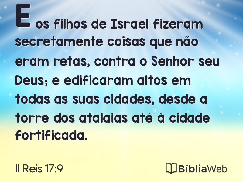 II Reis 17:9 em imagem para compartilhar