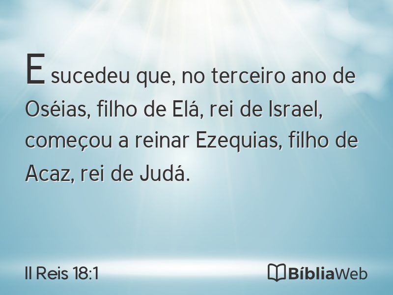II Reis 18:1 em imagem para compartilhar