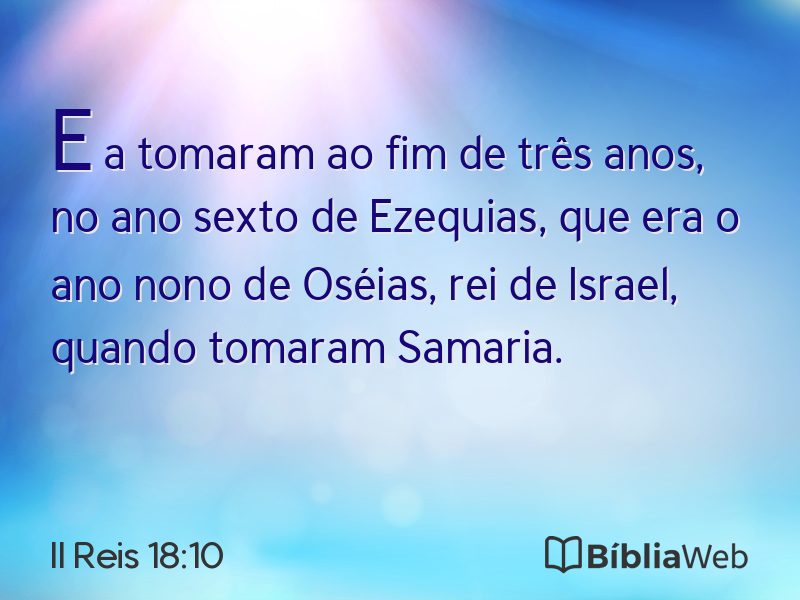 II Reis 18:10 em imagem para compartilhar