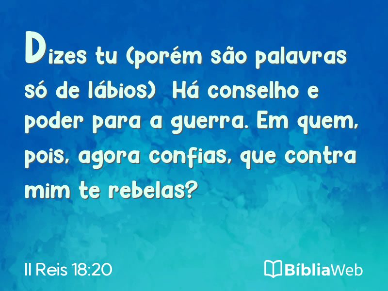 II Reis 18:20 em imagem para compartilhar
