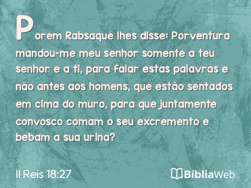 II Reis 18:27 em imagem para compartilhar