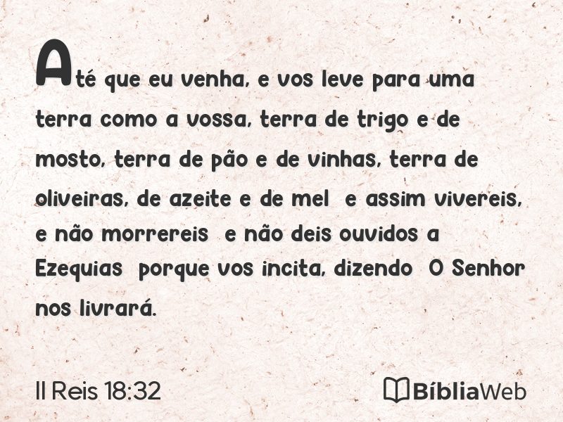 II Reis 18:32 em imagem para compartilhar