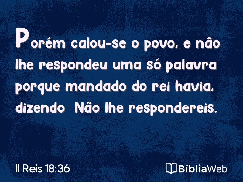 II Reis 18:36 em imagem para compartilhar