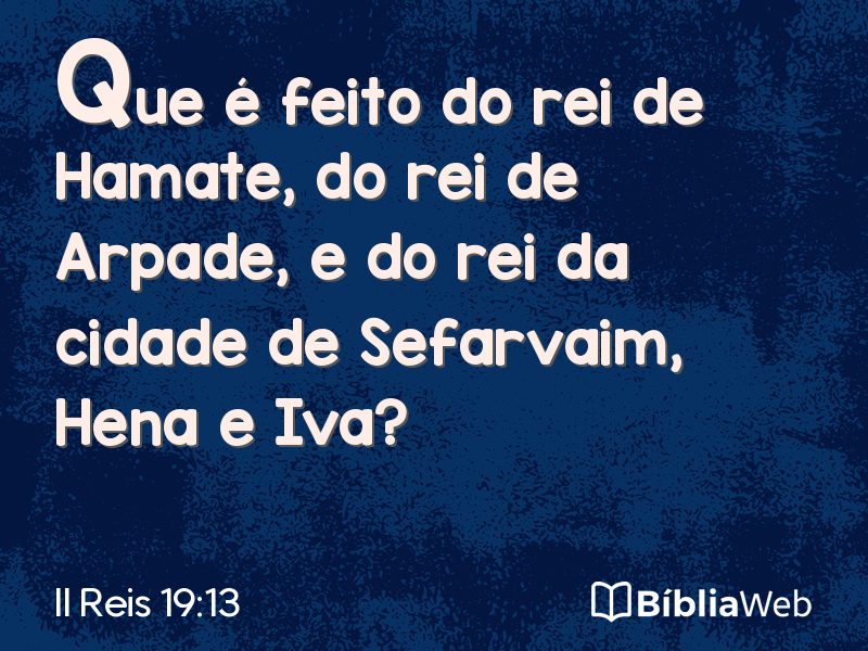 II Reis 19:13 em imagem para compartilhar