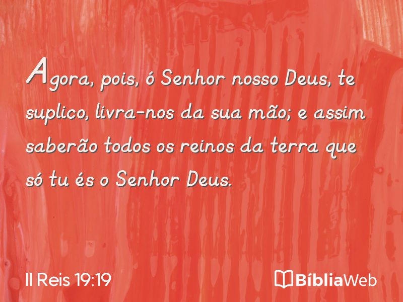 II Reis 19:19 em imagem para compartilhar