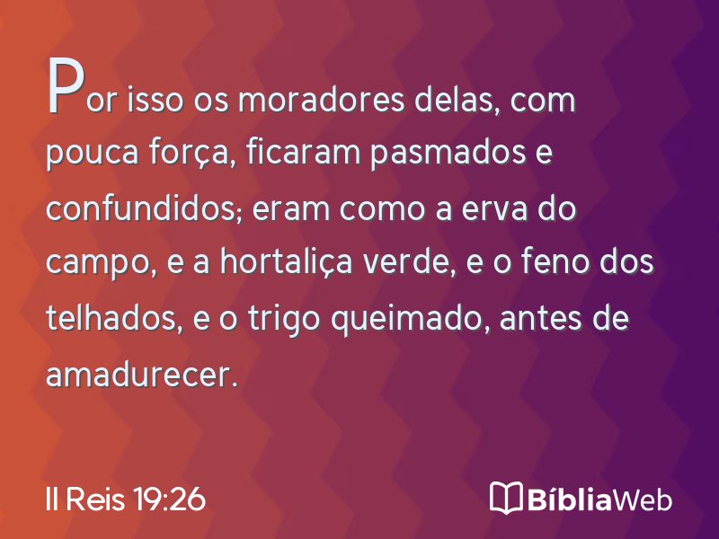 II Reis 19:26 em imagem para compartilhar
