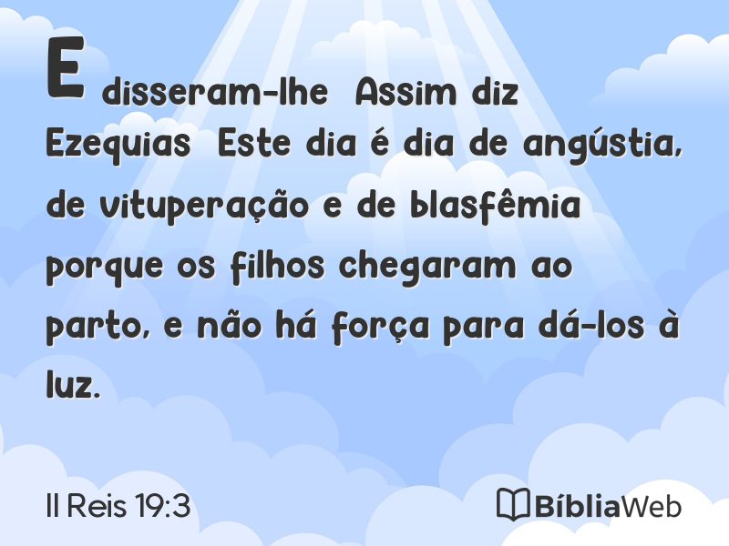 II Reis 19:3 em imagem para compartilhar