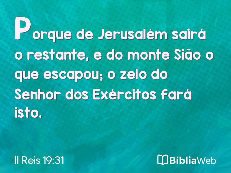 II Reis 19:31 em imagem para compartilhar