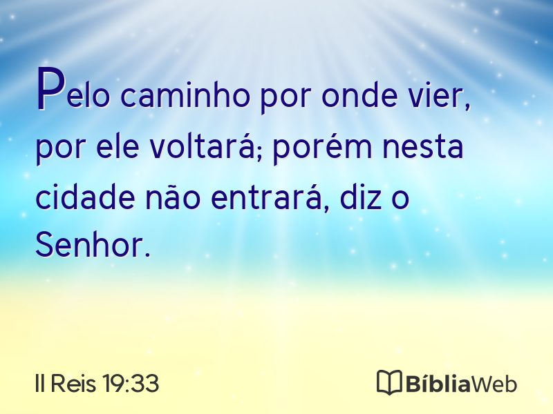 II Reis 19:33 em imagem para compartilhar