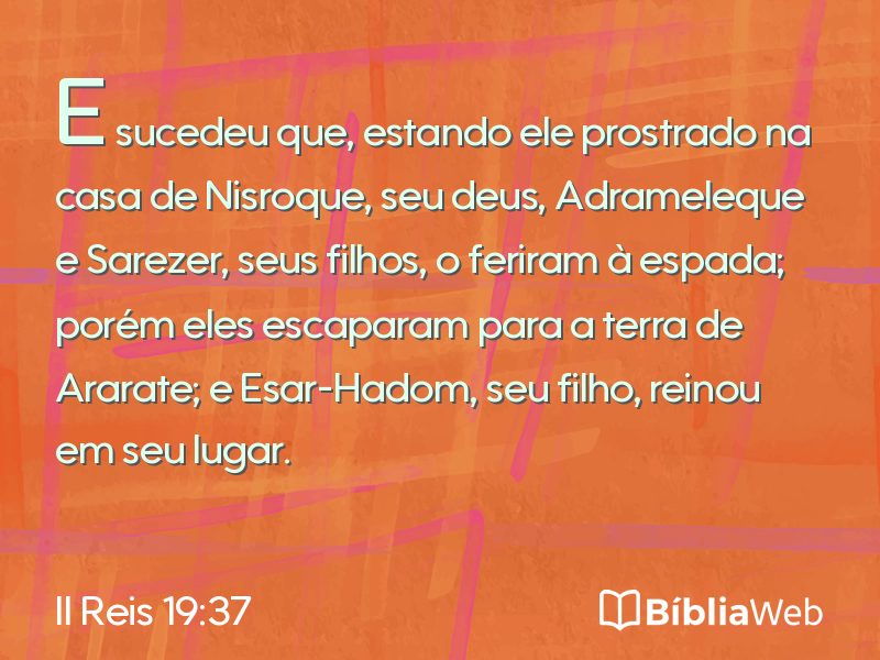 II Reis 19:37 em imagem para compartilhar