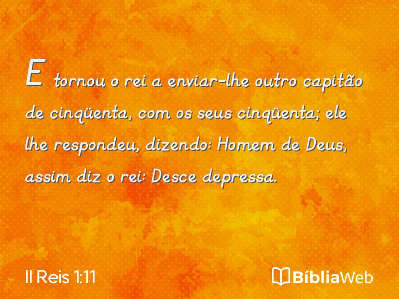 II Reis 1:11 em imagem para compartilhar