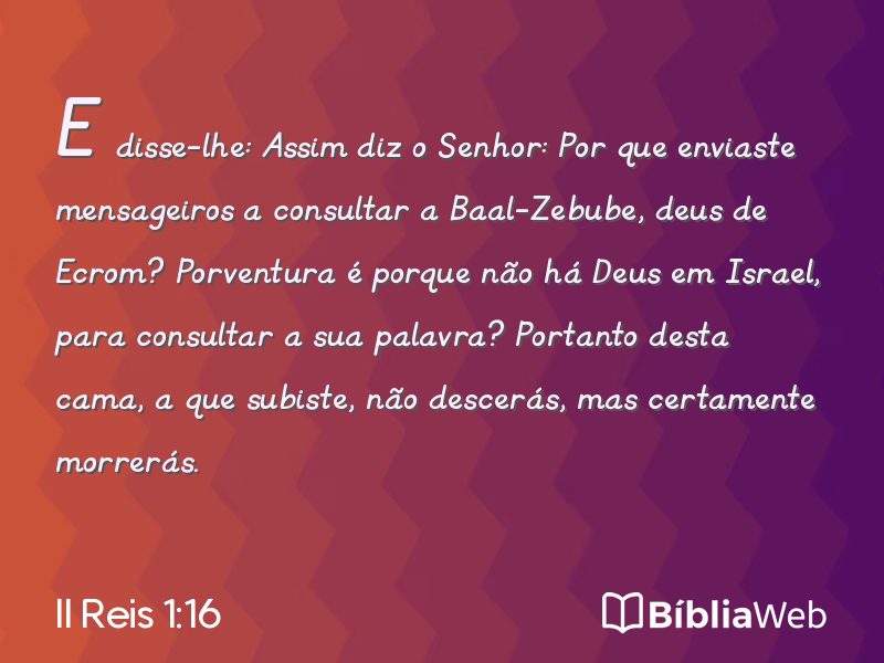 II Reis 1:16 em imagem para compartilhar