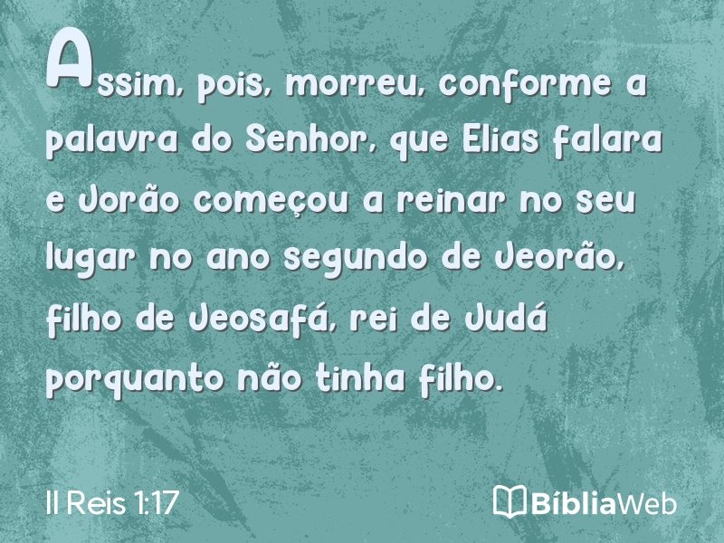II Reis 1:17 em imagem para compartilhar