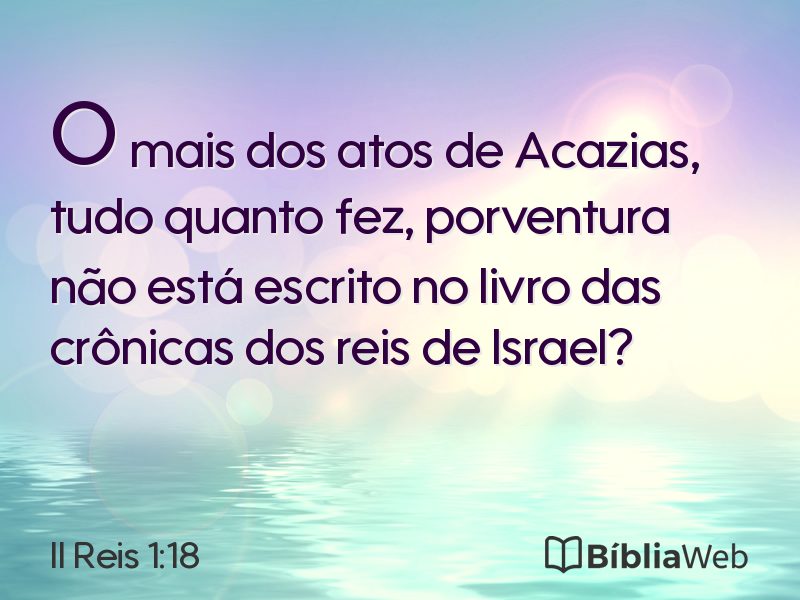 II Reis 1:18 em imagem para compartilhar